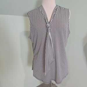 Adrianna Papell Black and White Striped Men's Shirt